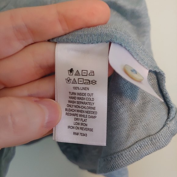 Cynthia Rowley 100% Linen Light Blue Peplum Top Size Large - Picture 7 of 7